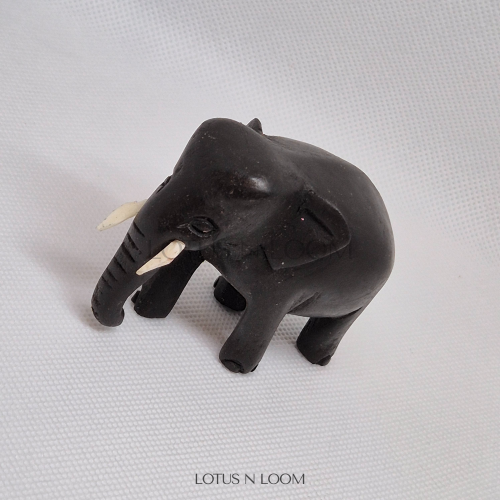 Wooden Elephant Statue - Black - Image 3