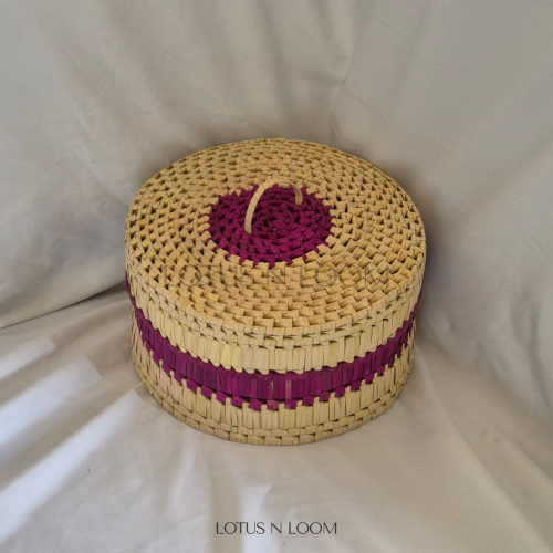 Hand Woven Storage Basket - Purple - Image 3
