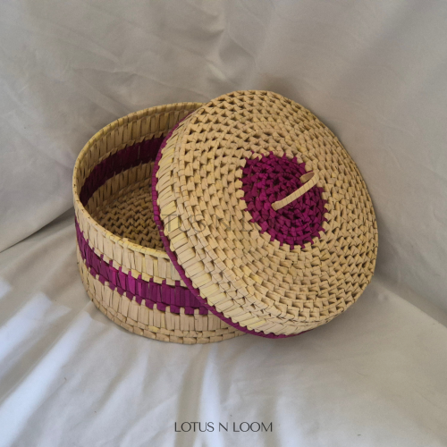 Hand Woven Storage Basket - Purple - Image 4